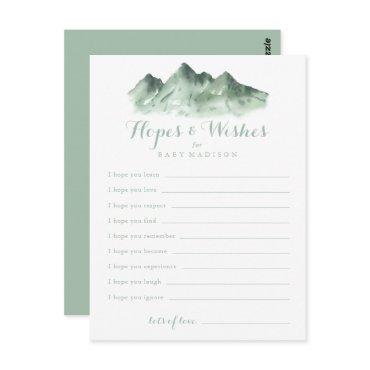 Mountain Country Baby Shower Hopes & Wishes Card