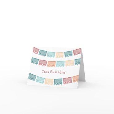 Muchas Gracias Papel Picado Mexican Baby Shower Th Thank You Card