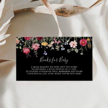Multicolor Wildflower Baby Shower Book Request Enclosure Card