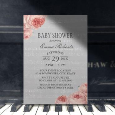 Music Baby Shower Elegant Floral