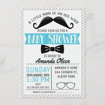 Mustache Little Gentleman Baby Shower Invitation