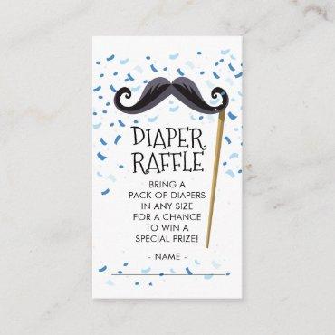 Mustachel Baby Shower Diaper Raffle Ticket Enclosure Card