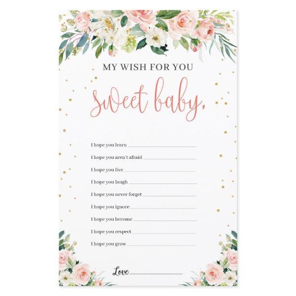 My wish for you baby shower game blush pink floral