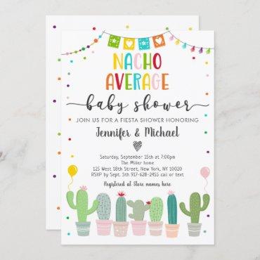 Nacho Average Baby Shower Cactus Fiesta Invitation