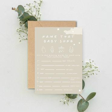 Name that baby song Rustic minimal baby shower gam