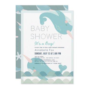 Narwhal Waves Sea Blue Boy