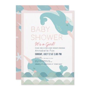 Narwhal Waves Sea Pink Girl