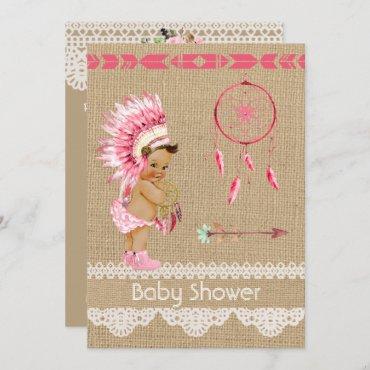 Native American Baby Girl Baby Shower Invitation