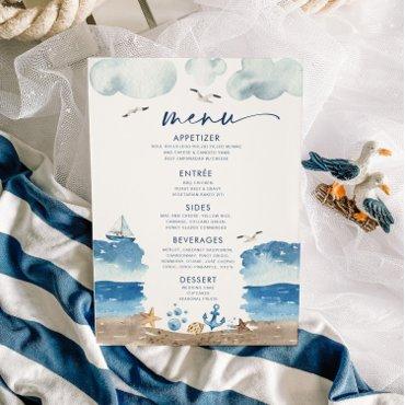 Nautica Theme Baby Shower Menu