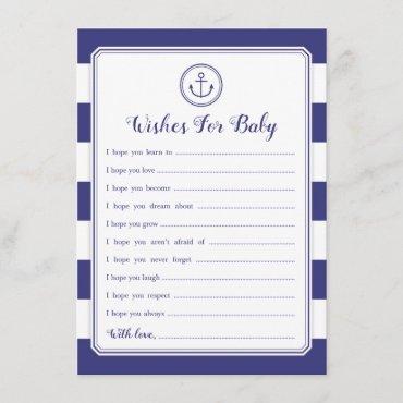 Nautical Anchor Baby Shower Wishes for Baby Invitation