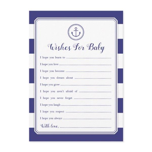 Nautical Anchor Baby Shower Wishes for Baby
