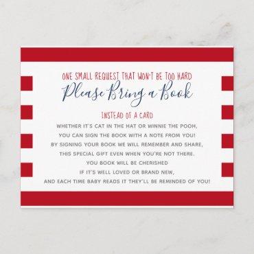 Nautical Anchor Bring a Book Library Baby Shower Invitation Postcard
