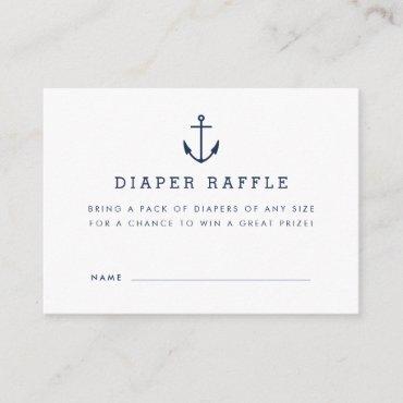 Nautical Baby Shower Diaper Raffle Cards | Navy