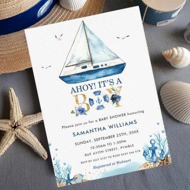 Nautical Boat Ahoy It's a Boy