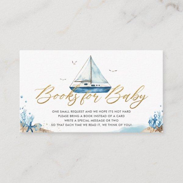 Nautical Boat Ahoy It's a Boy Books for Baby  Enclosure Card