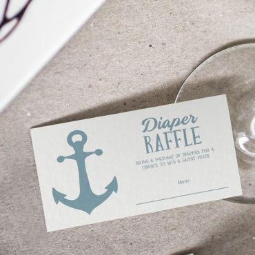Nautical Boy Baby Shower Diaper Raffle Enclosure Card