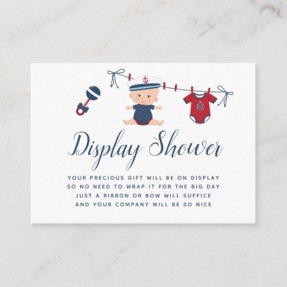 Nautical Boy Baby Shower Display Shower Enclosure Card