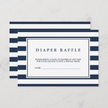 Nautical Navy Boy Baby Shower Diaper Raffle Enclosure Card