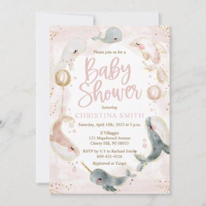 Nautical Sea Baby Shower Invitations for a Girl