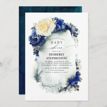 Navy Blue and Yellow Floral Vintage