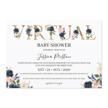 Navy Blush Floral Virtual