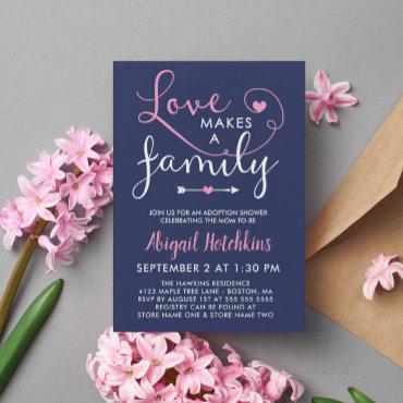Navy Pink Love Makes A Family Adoption Shower