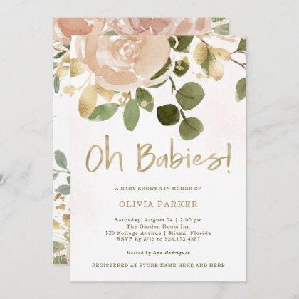 Neutral Watercolor Floral | Oh Babies