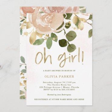 Neutral Watercolor Floral | Oh Girl