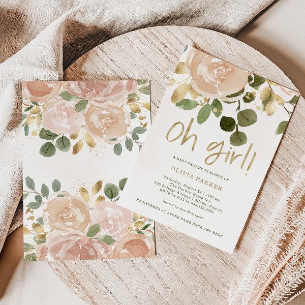 Neutral Watercolor Floral | Oh Girl