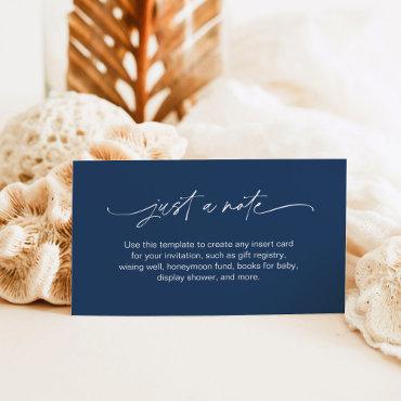 NEVE Just a Note Navy Enclosure Card Minimalist