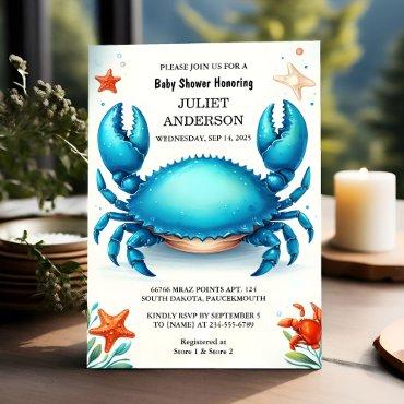 New Beach Ocean Catch Navy Blue Crab