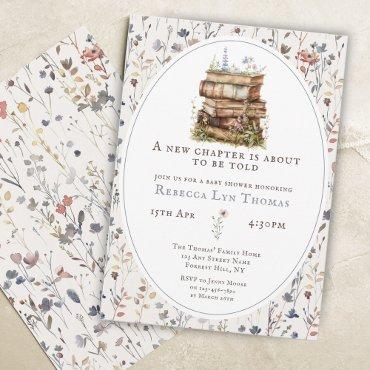 New chapter baby shower watercolor, wildflower