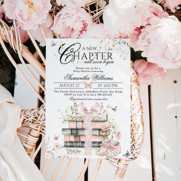 New Chapter Begin Floral Bow Book Baby Girl Shower