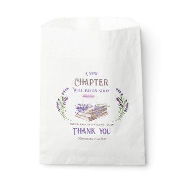 New Chapter Begin Soon Lavender Books Baby Shower Favor Bag