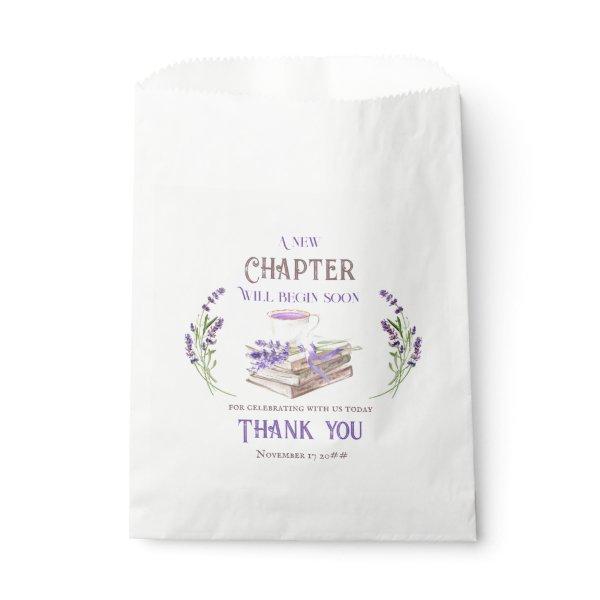 New Chapter Begin Soon Lavender Books Baby Shower Favor Bag