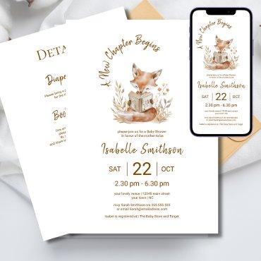 New Chapter Begins Book Baby Shower QR Code