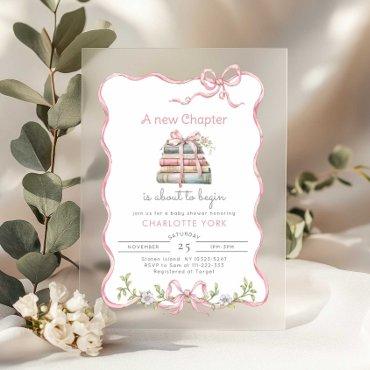 New Chapter Storybook Pink Bow baby shower Acrylic