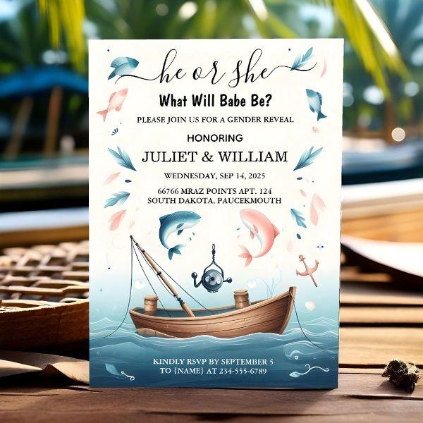 New Hook Bait Fun Wood Fish Fishing Gender Reveal