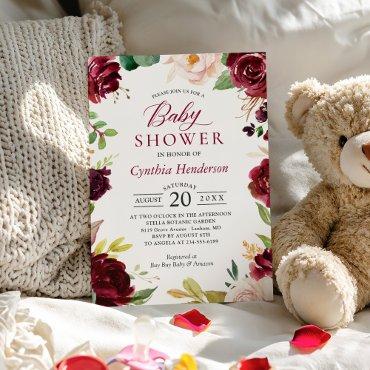 New! Lovely Cute Blush Burgundy Floral