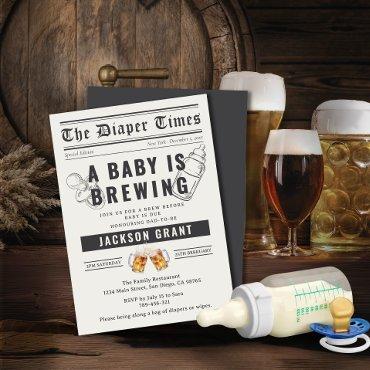 Newspaper A Baby is Brewing Diaper Party
