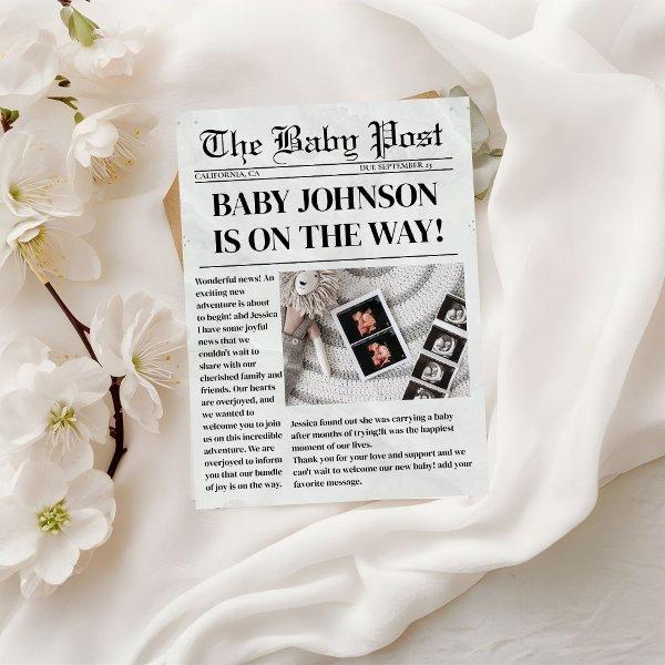 Newspaper pregnancy Baby Shower Announcement
