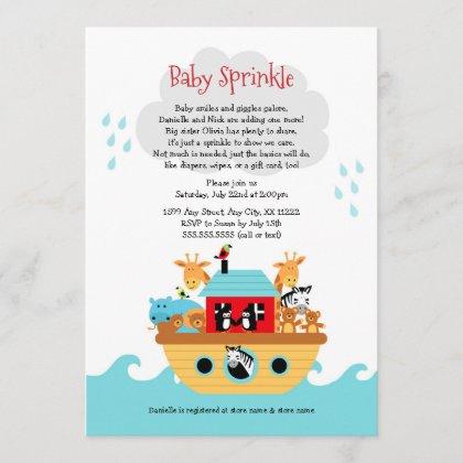 Noah's Ark Baby sprinkle invite