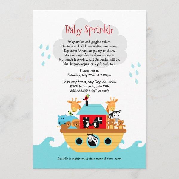 Noah's Ark Baby sprinkle invite