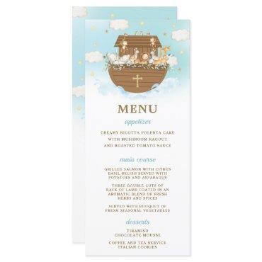 Noah's Ark Blue Baptism Birthday Baby Shower Menu