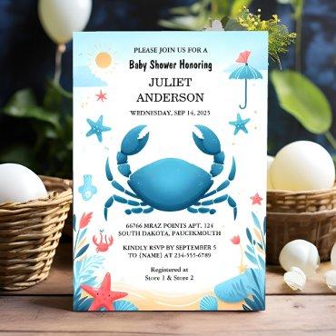 Now Beach Ocean Catch Navy Blue Crab