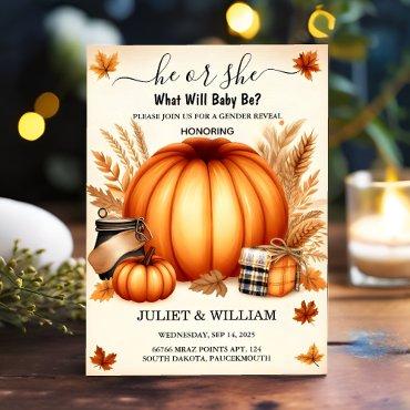 Now Farm Pink Blue Fall Girl Pumpkin Gender Reveal