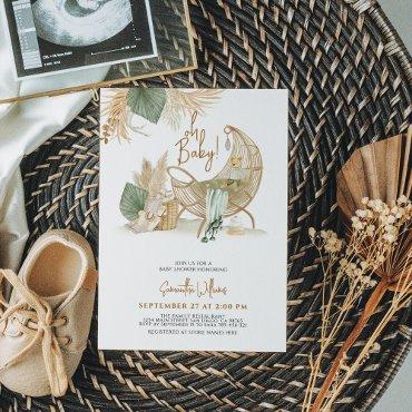 Nursery Boho Modern Greenery Baby Shower