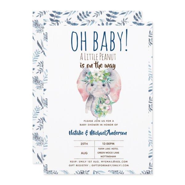 Oh Baby A Little Peanut Elephant Boho Floral Chic