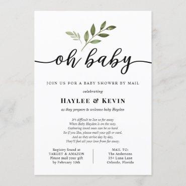 "Oh Baby" Baby Shower By Mail Invitation