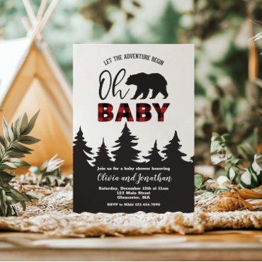 Oh Baby Bear Red Buffalo Plaid